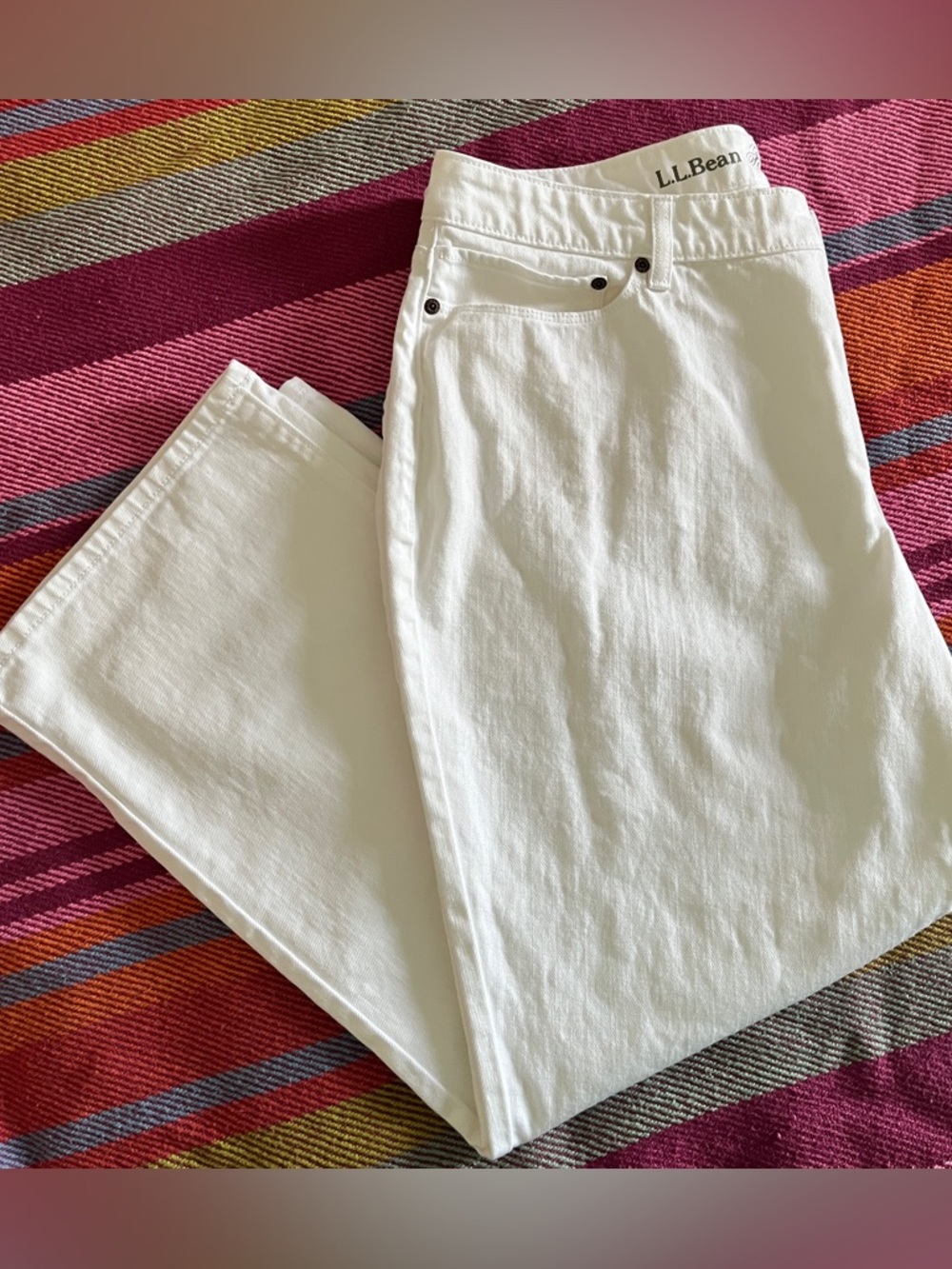 🌿 L.L.Bean White Curvy Fit Jeans | Summer Classic | 18P